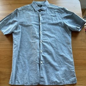 Theory short sleeve blue button down size M